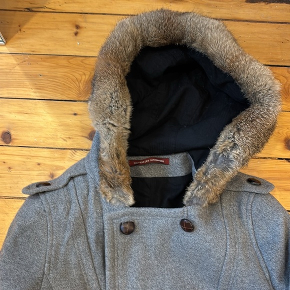 Comptoir des Cotonniers Grey Coat with Hood - Picture 3 of 9